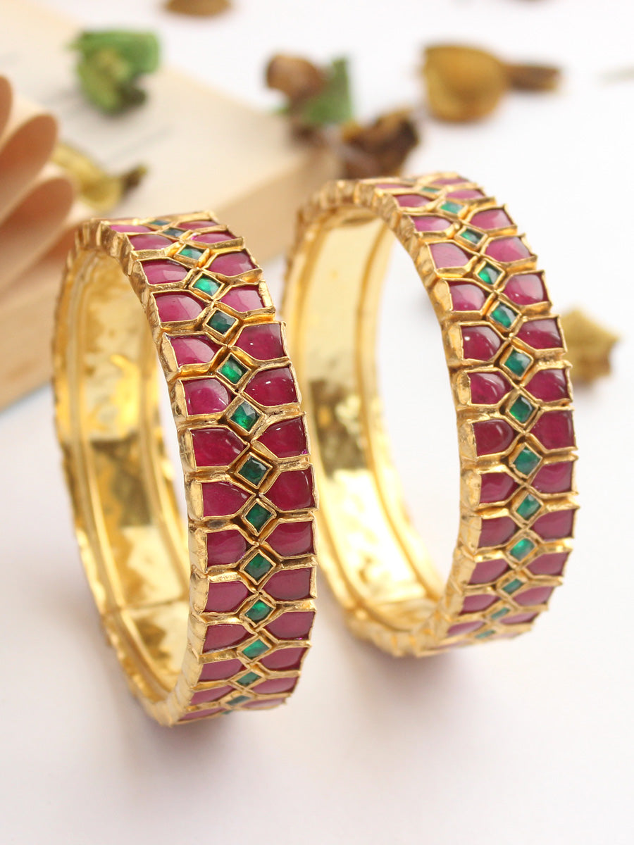 Suhani Bangle Set Pink/Green