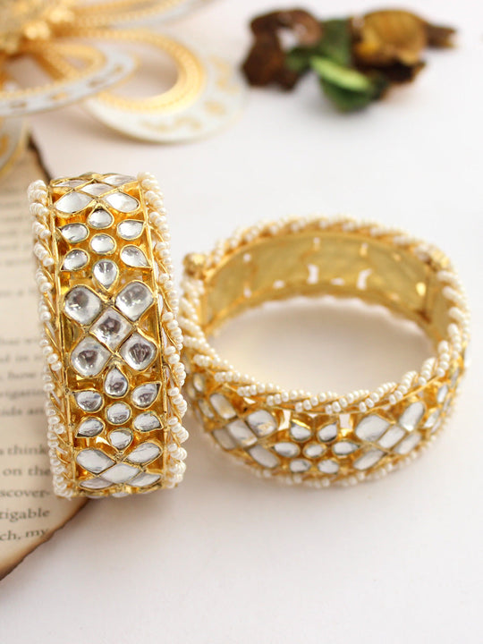 Sanchi Bangle Set-White