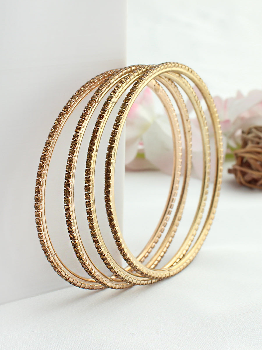 Avika Bangle Set-Golden 