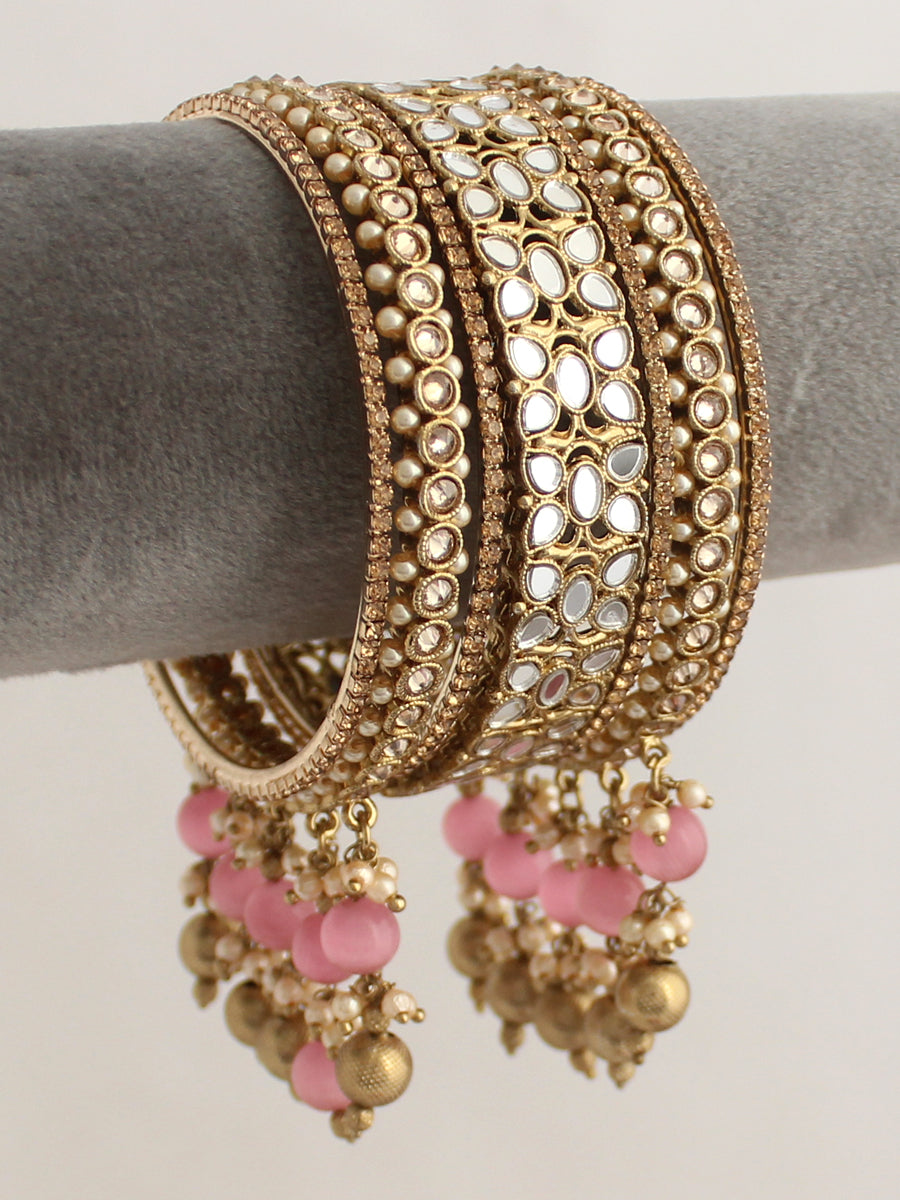 Azeen Bangle Set-Pastel Pink 