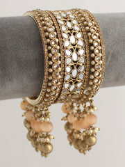 Azeen Bangle Set-Peach