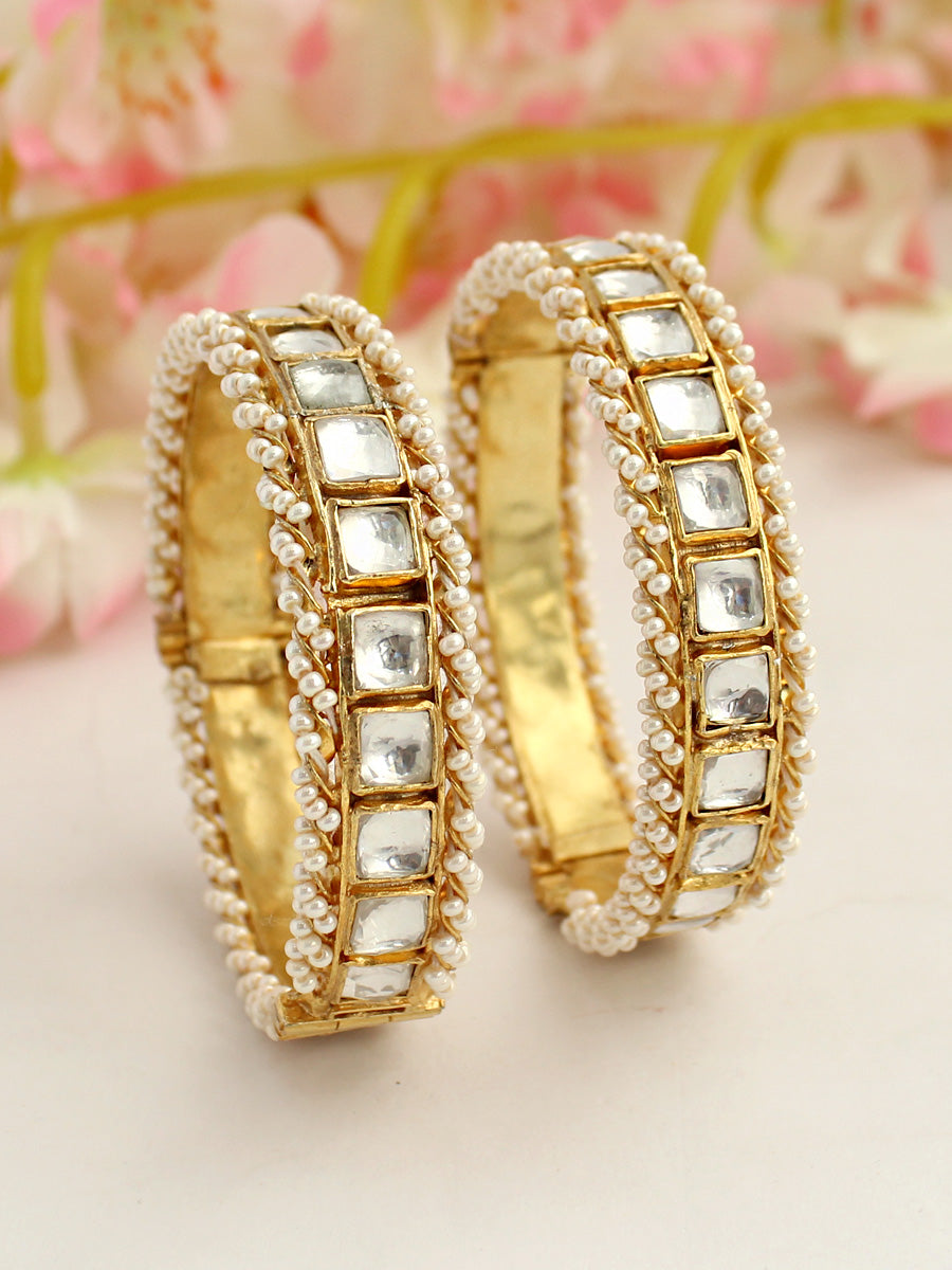 Anika Bangle Set-White