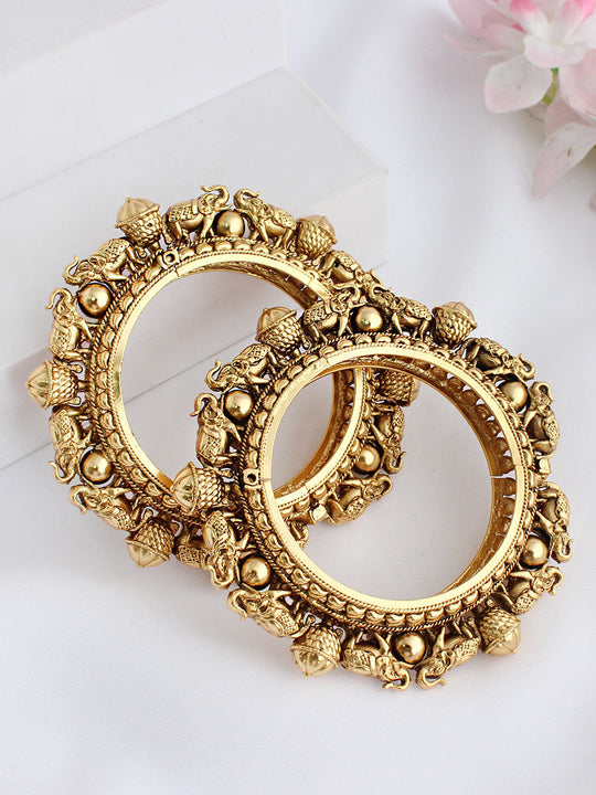 Jaisalmer Bangle Set - Gold