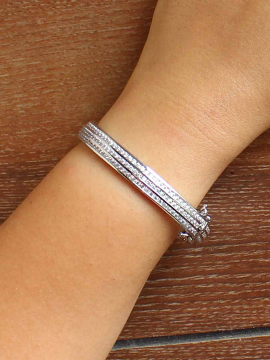 Leena Bangle Bracelet-Silver