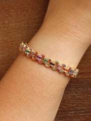 Miami Rainbow / CZ Bangle Bracelet-Multicolor