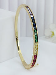 Arpita Rainbow / CZ Bangle Bracelet-Multicolor