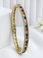 Nupur Rainbow / CZ Bangle Bracelet-Multicolor