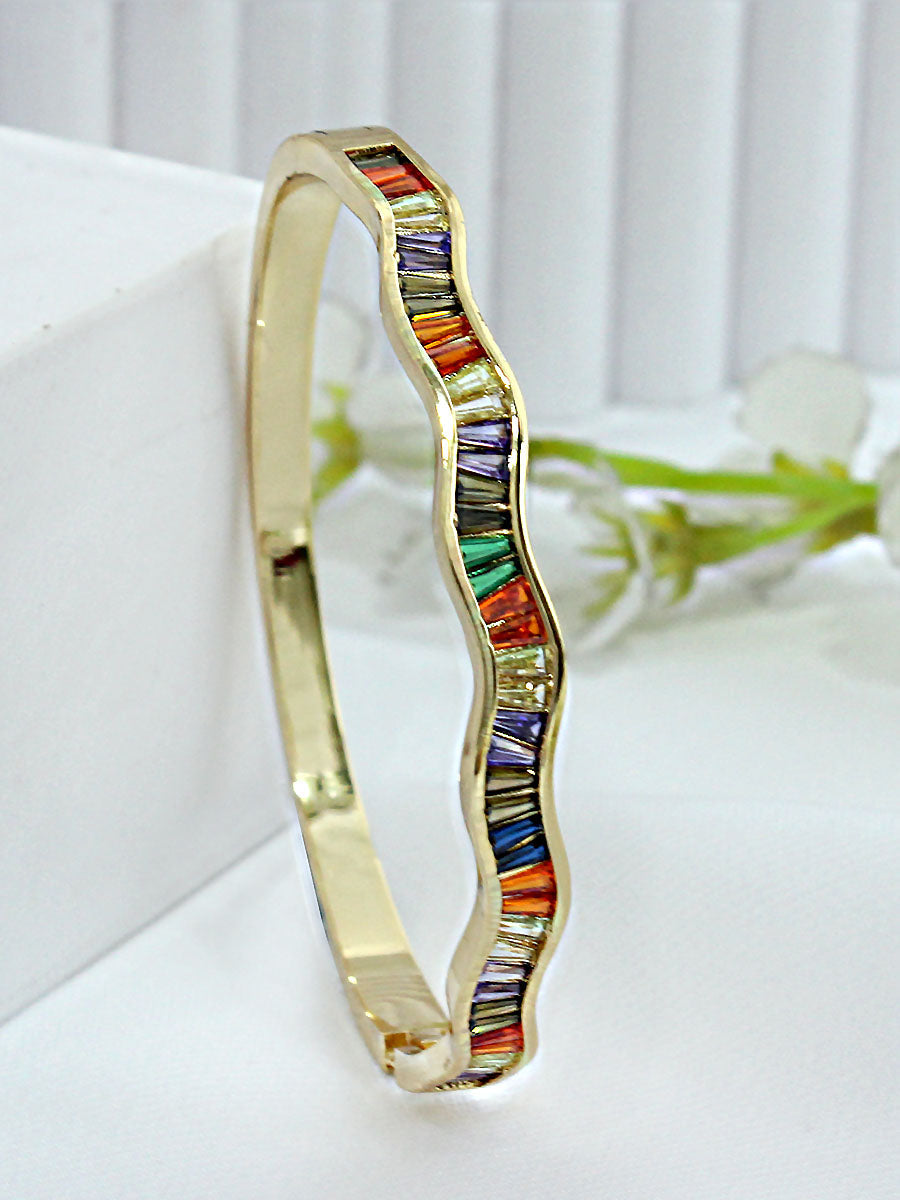 Ankita Rainbow / CZ Bangle Bracelet-Multicolor