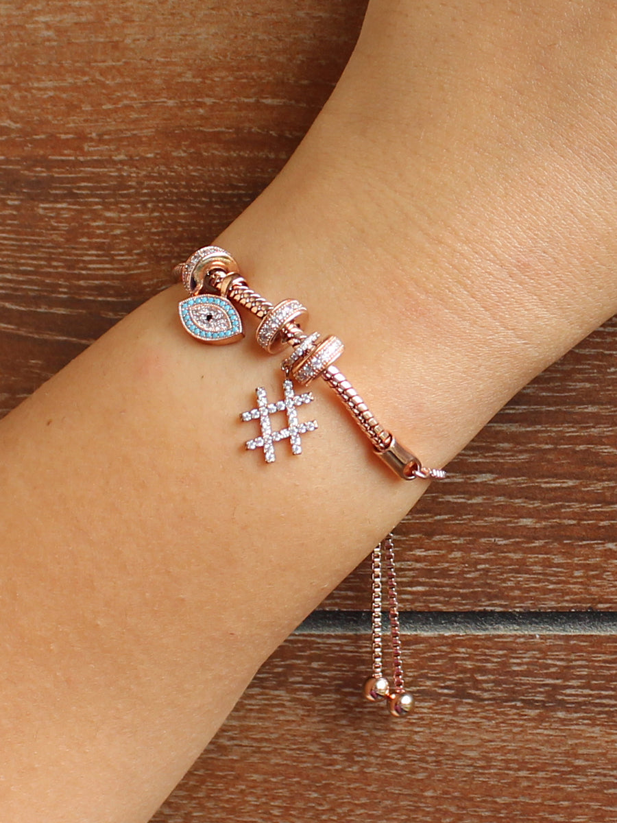 Kanika Evil Eye Bracelet-Rose Gold