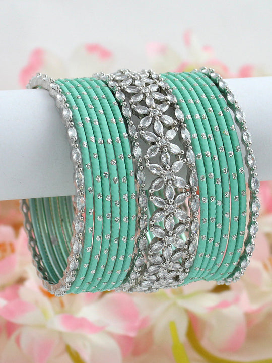 Shweta Bangle Set-Mint Green