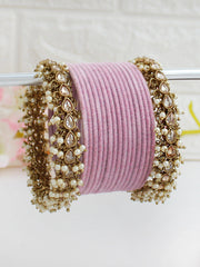 Sharvi Bangle Set-Pastel Pink '