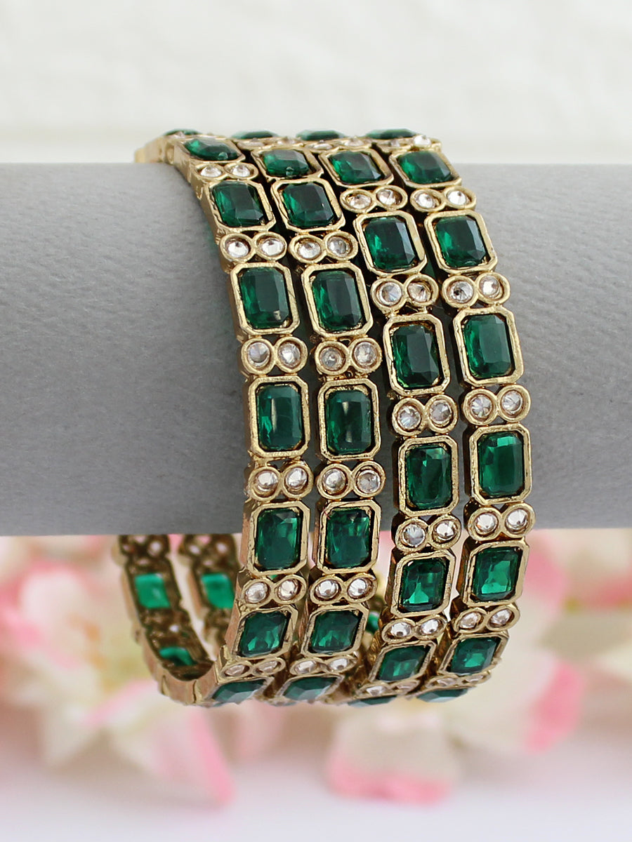 Saavi Bangle Set-Green