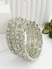 Megha Bangle Set - Silver