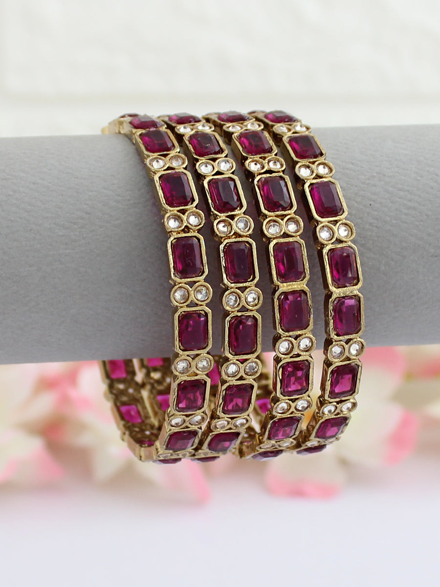 Saavi Bangle Set-Purple