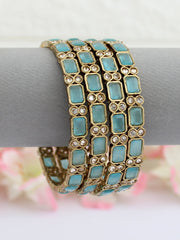 Saavi Bangle Set-Aqua