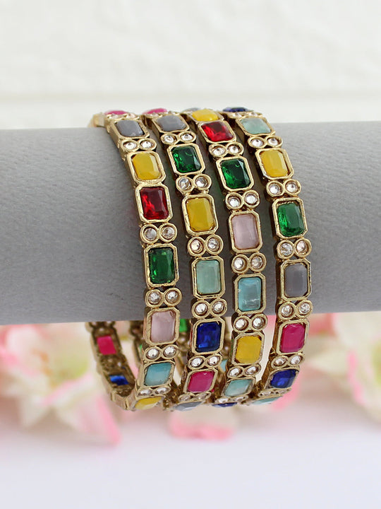 Saavi Bangle Set-Multicolor