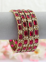 Saavi Bangle Set-Hot Pink