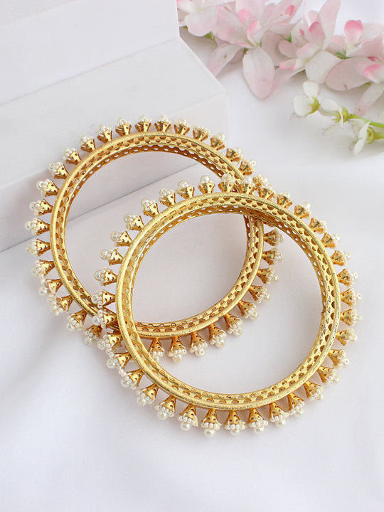 Meera Pacheli Bangle Set - White