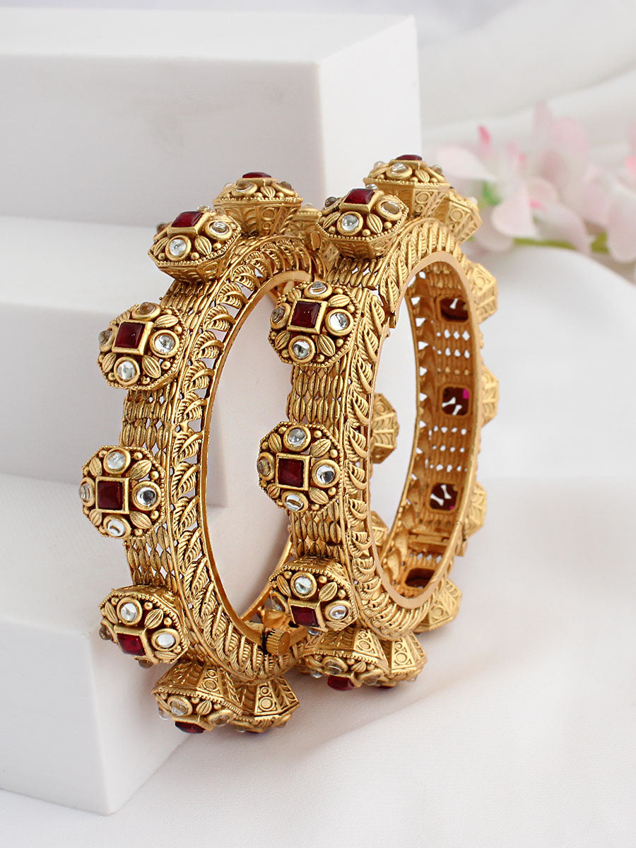 Paridhi Bangle Set-Maroon