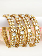 Sonal Bangle Set-White