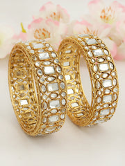 Sonal Bangle Set-White