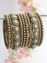 Saanvi Bangle Set/ Stack-Pearl