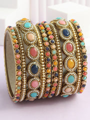 Saanvi Bangle Set/ Stack-Multicolor