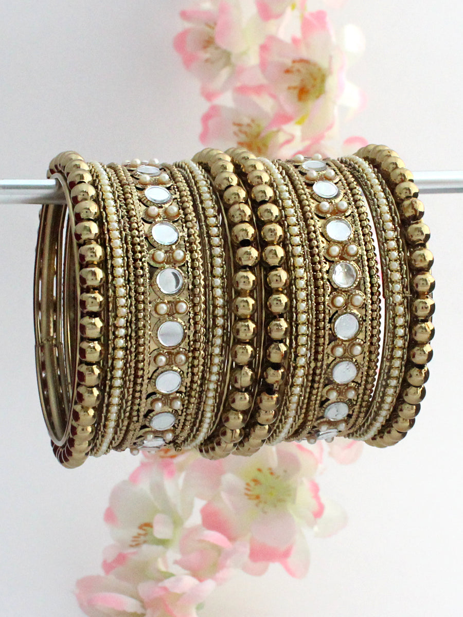 Rayma Mirror Bangle Set / Stack-Golden