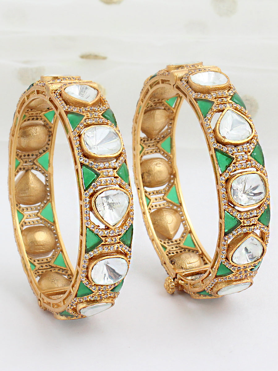 Latika Bangle Set-Green