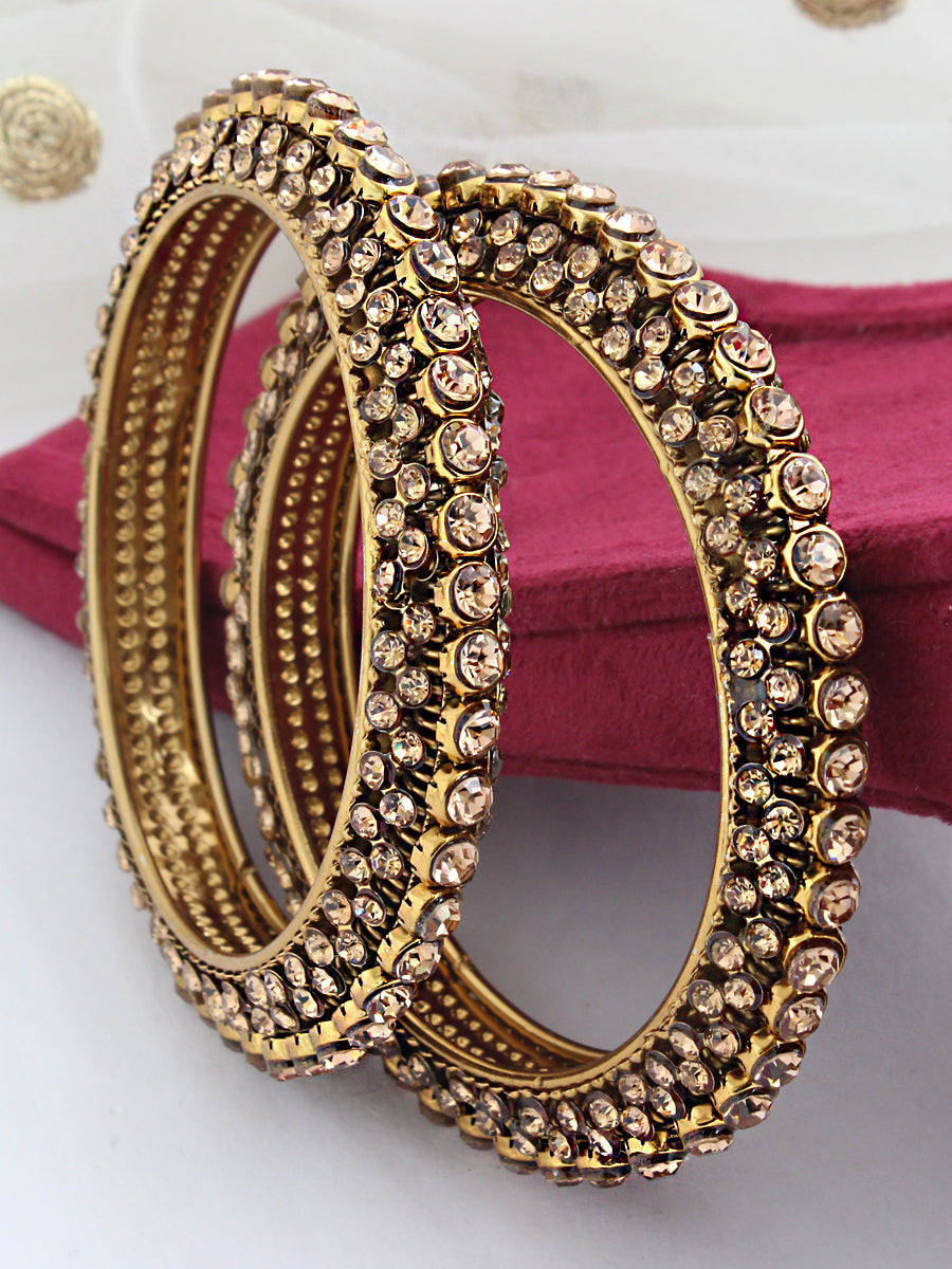 Pragya Bangle Set-Golden