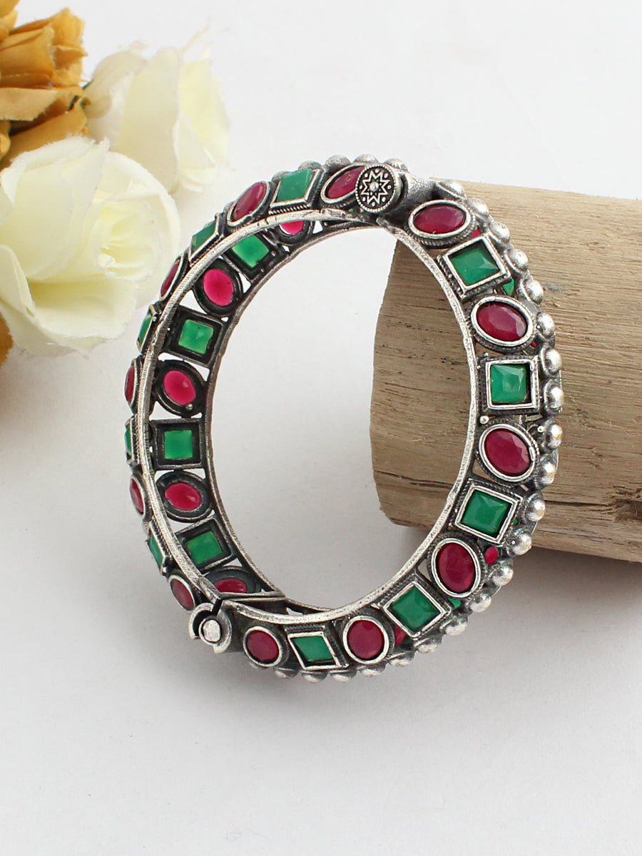 Hiral Bangle-Maroon & Green