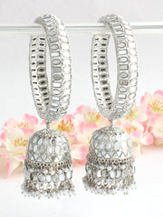 Chetna Jhumki Bangle Set- Silver