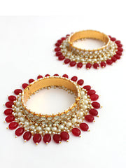 Padmini Bangle Set-Maroon