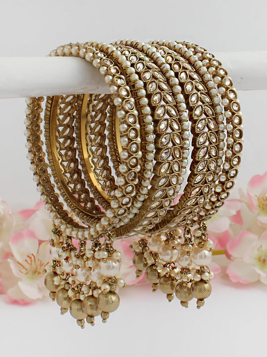 Ayanshi Bangle Set-Gold