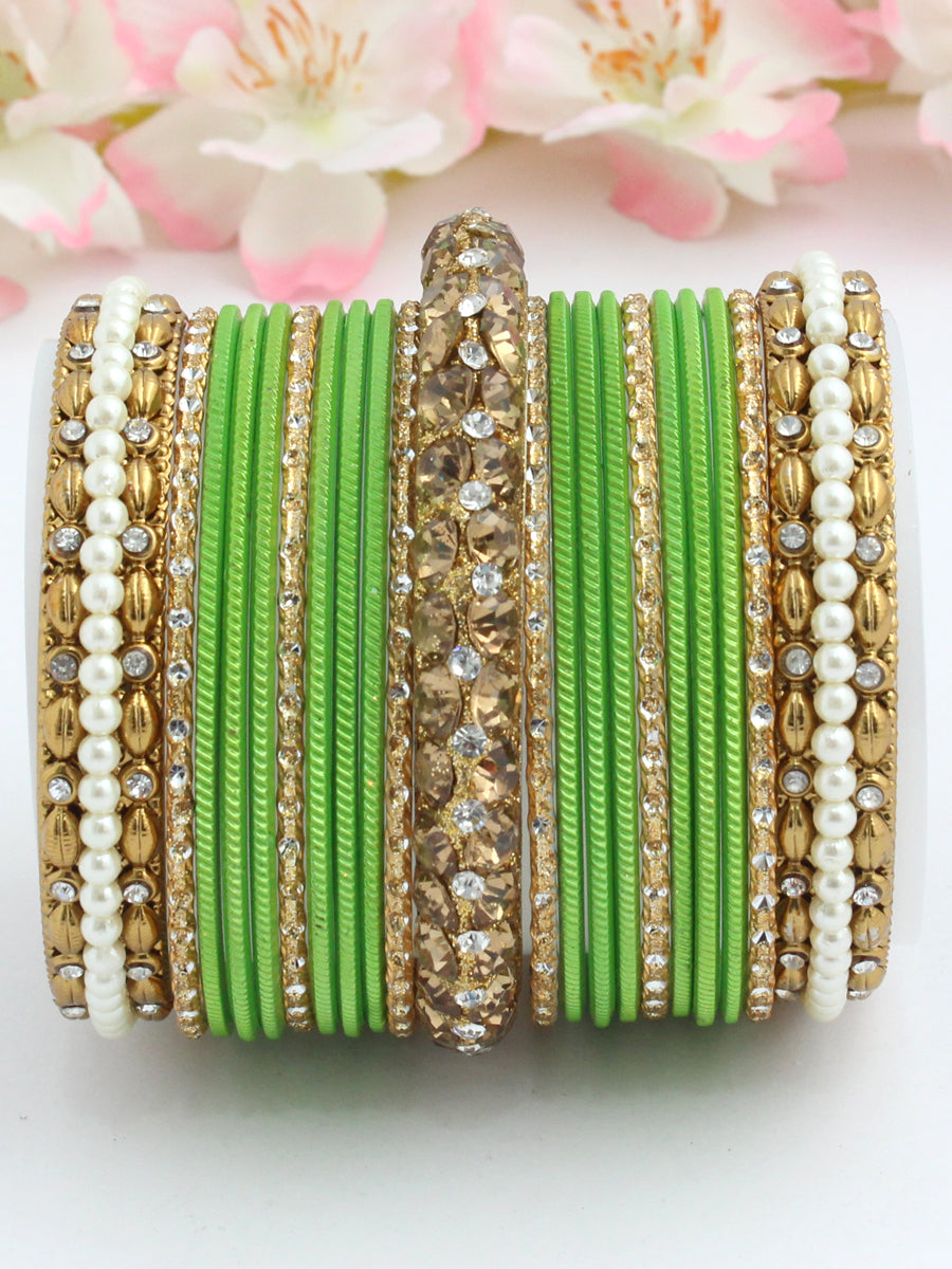 Kirti Bangle Set-Green