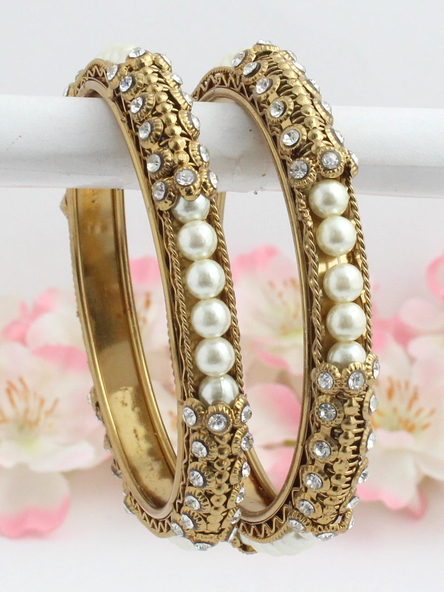 Ruchika Bangle Set-Antique Gold