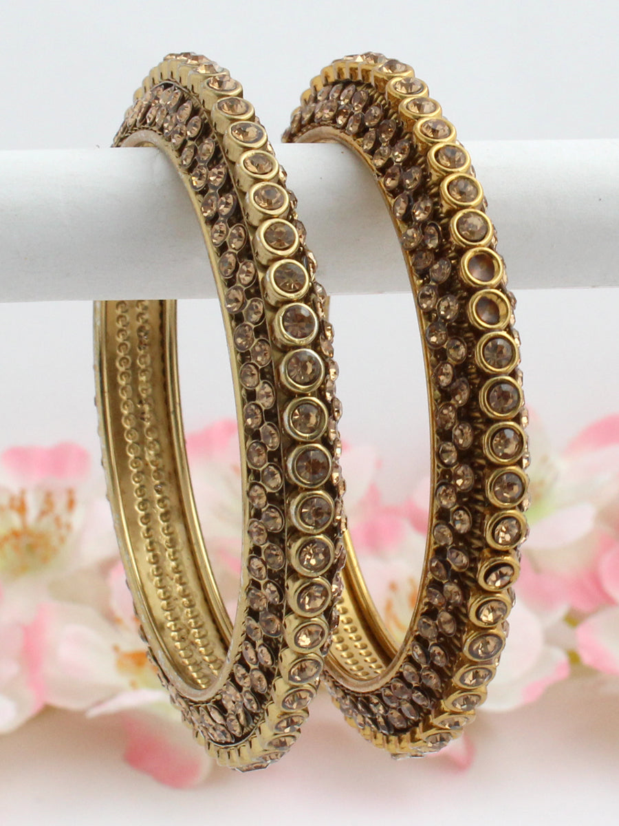 Mahi Bangle Set-Antique Gold