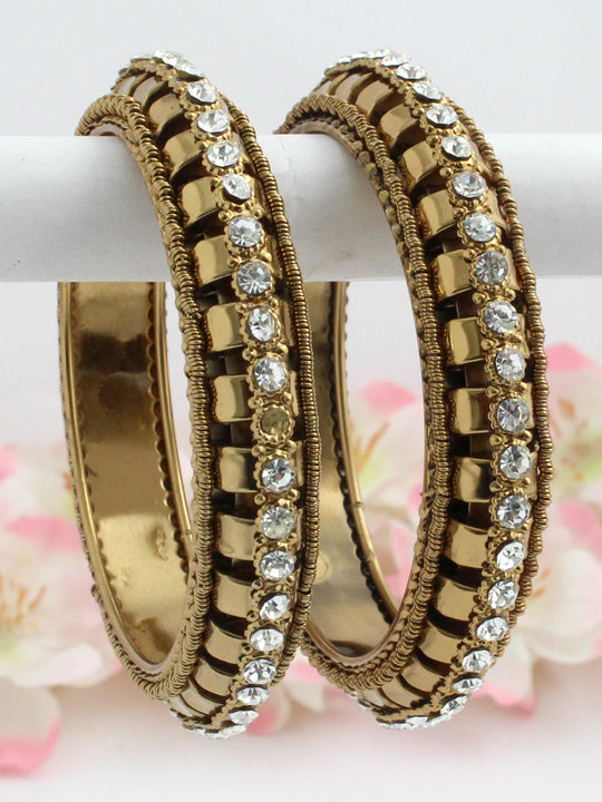 Sejal Bangle Set-Antique Gold