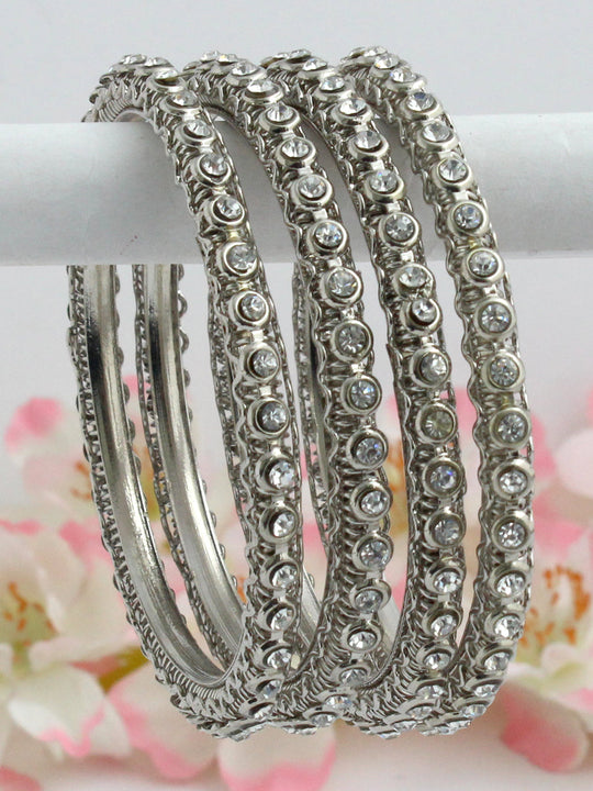 Saloni Bangle Set-Silver