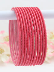 Sana Bangle Set-Dark Pink