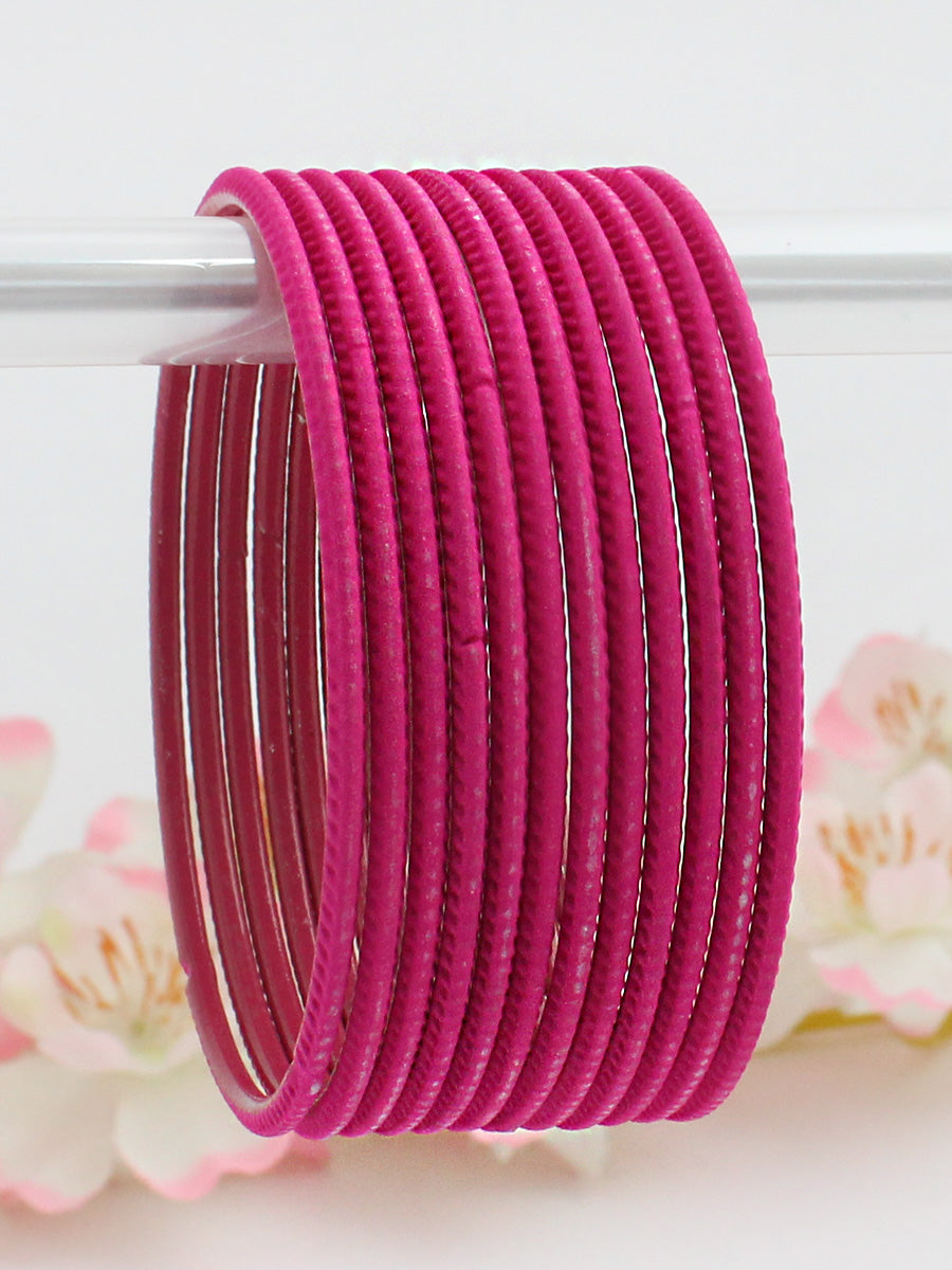 Sana Bangle Set-Hot Pink