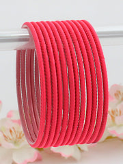 Sana Bangle Set-Neon Pink