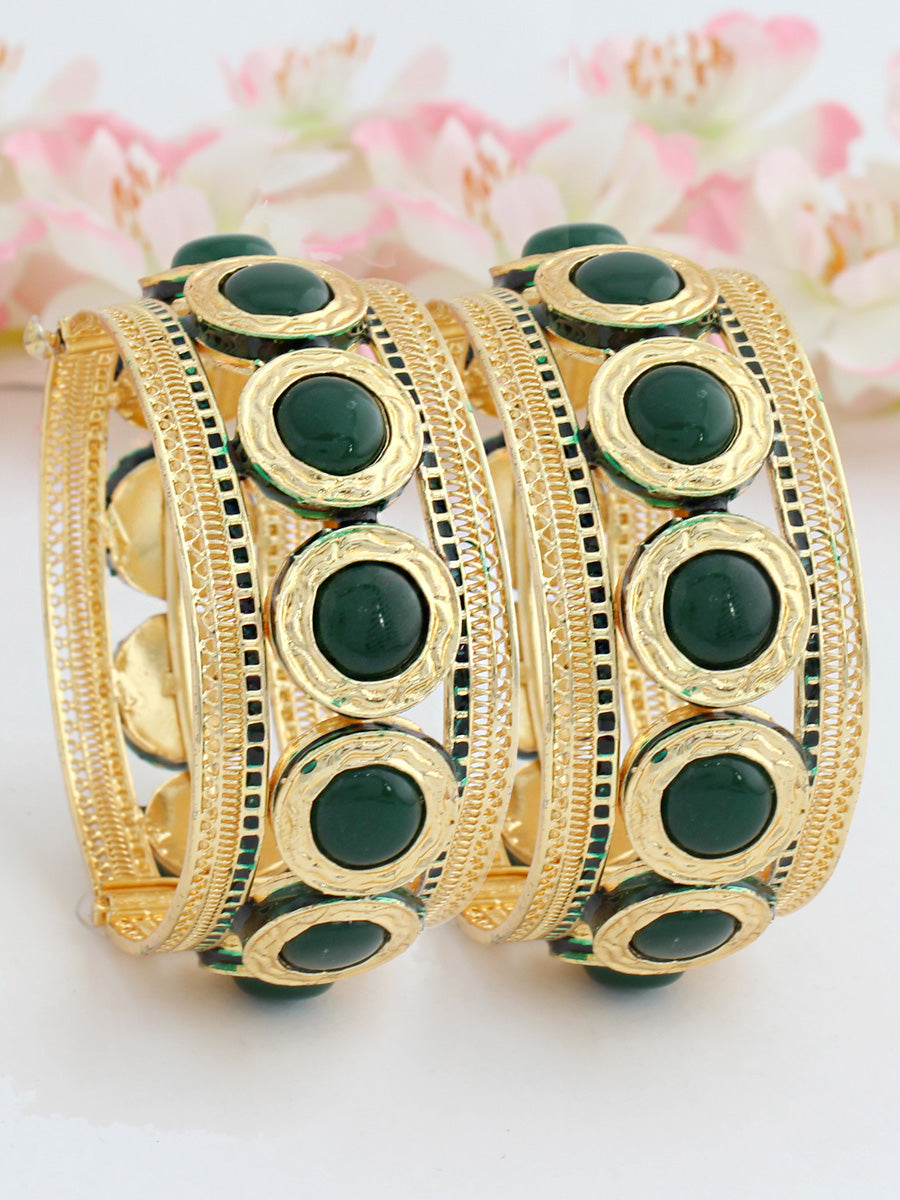 Kusha Bangle Set-Green