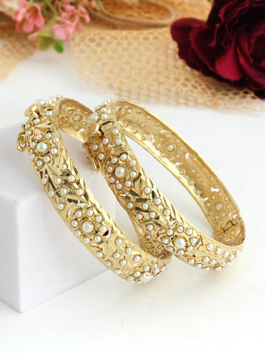 Falak Bangle Set-Pearl