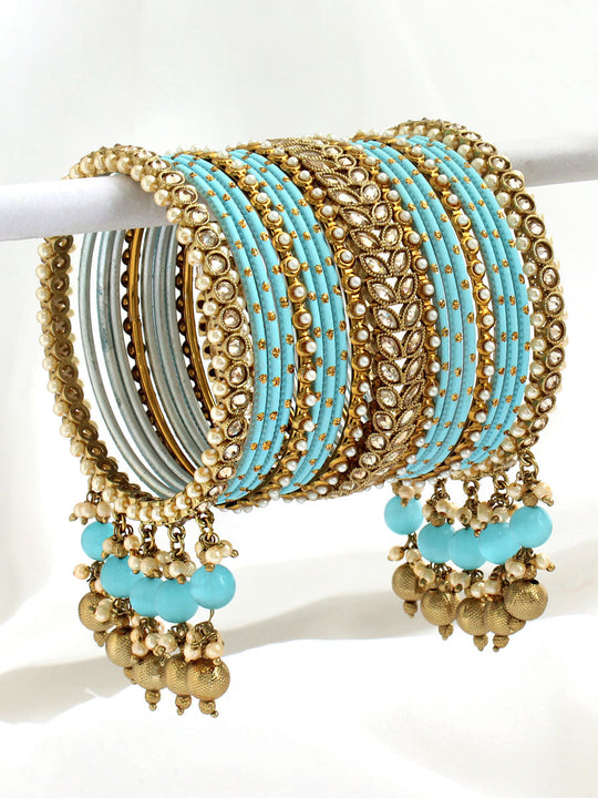 Isha Bangle Set-Turquoise