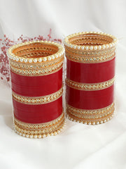 Disha Bridal Choora Bangle Set-Maroon