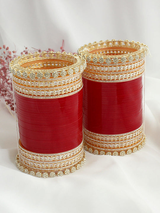 Kavisha Bridal Choora Bangle Set-maroon