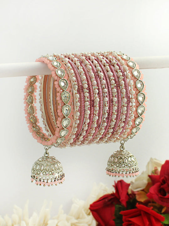 Tanisha Bangle Set / Stack-Pastel Pink