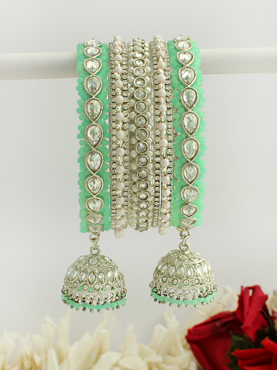 Issra Bangle Set / Stack-Mint Green