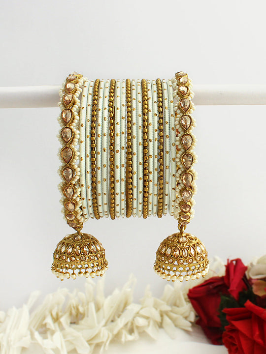 Anaya Bangle Set / Stack -White